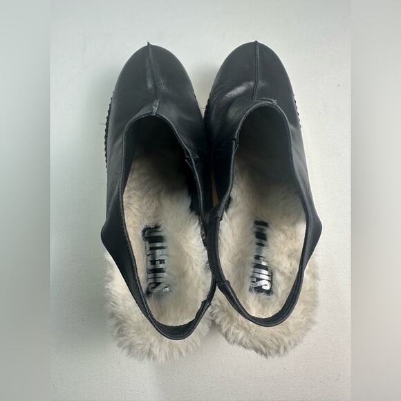 Silent D Clogs NWOB Fur Lined Size 41/ US 10 Black Wood Anthropologie - Picture 4 of 9
